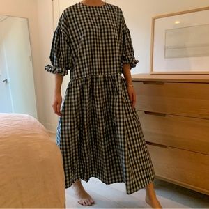 April Meets October May dress in classic black and white gingham.